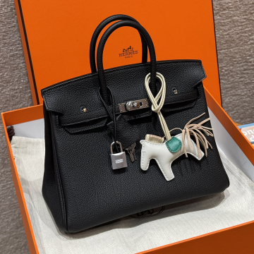 최고퀄 에르메스 올수공 버킨 25 Noir 토고 가죽 은장