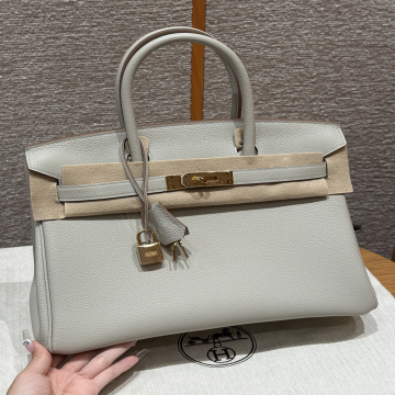 최고퀄 에르메스 올수공 버킨 30 Gris Perle 토고 가죽 금장