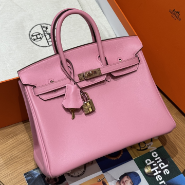 최고퀄 에르메스 올수공 버킨 25 Mauve 스위프트 가죽 로즈 골드