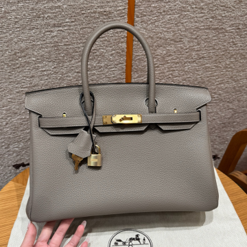 최고퀄 에르메스 올수공 버킨 30 Girs Asphalte 토고 가죽 금장