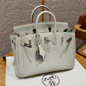 최고퀄 에르메스 올수공 버킨 25 Beton 토고 가죽 은장