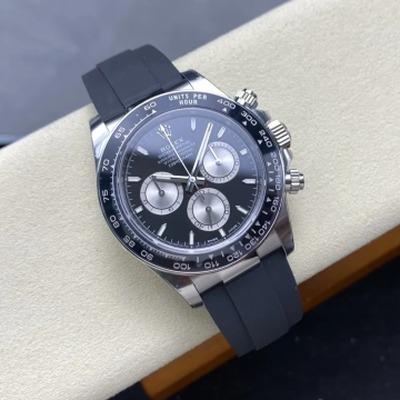 최고퀄 VS공장 롤렉스 데이토나 블랙 다이얼 화이트 골드 금통 러버밴드 40mm 126519