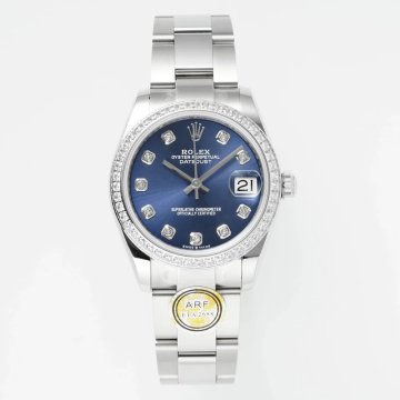 최고퀄 ARF공장 여성용 롤렉스 데이저스트 블루 10P 다이얼 오이스터 스틸 다이아 베젤 31mm 278384
