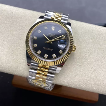 최고퀄 ARF공장 롤렉스 데이저스트 블랙 10P 다이얼 옐로우 골드 쥬빌레 콤비 41mm 126333