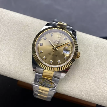 최고퀄 ARF공장 롤렉스 데이저스트 샴폐인 10P 다이얼 옐로우 골드 오이스터 콤비 41mm 126333