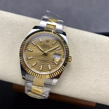 최고퀄 ARF공장 롤렉스 데이저스트 모티프 샴폐인 다이얼 옐로우 골드 오이스터 콤비 41mm 126333