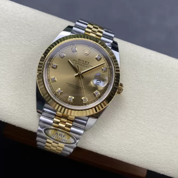 최고퀄 ARF공장 롤렉스 데이저스트 샴폐인 10P 다이얼 옐로우 골드 쥬빌레 콤비 41mm 126333