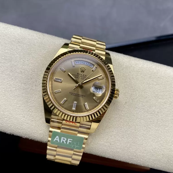 최고퀄 ARF공장 롤렉스 데이데이트 샴폐인 다이아 다이얼 옐로우 골드 금통 40mm 228238