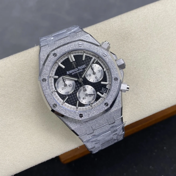 최고퀄 DD공장 오데마피게 로얄오크 크로노 그래프 블랙 다이얼 화이트 프로스트 골드 금통 41mm 26240