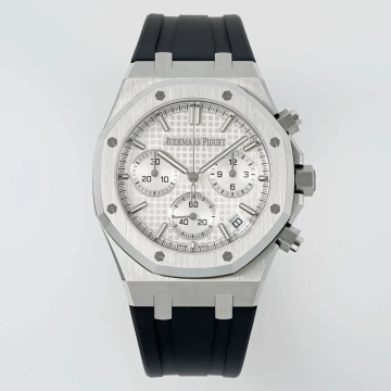 최고퀄 DD공장 오데마피게 로얄오크 크로노 그래프 화이트 다이얼 스틸 러버밴드 41mm 26240