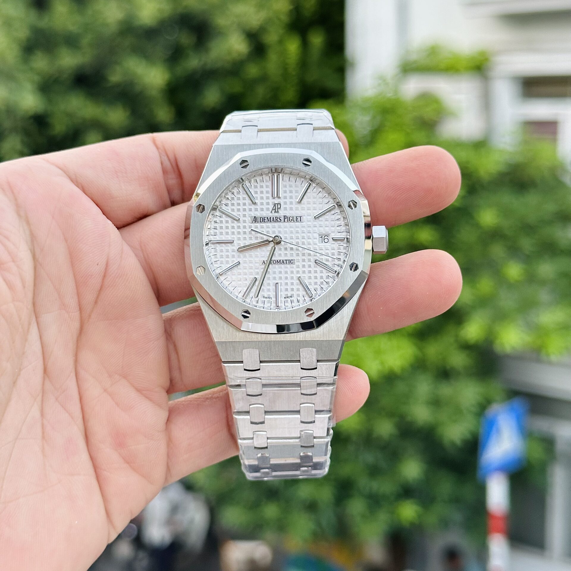 최고퀄 APS공장 오데마피게 로얄오크 화이트 다이얼 스틸 41mm 15400
