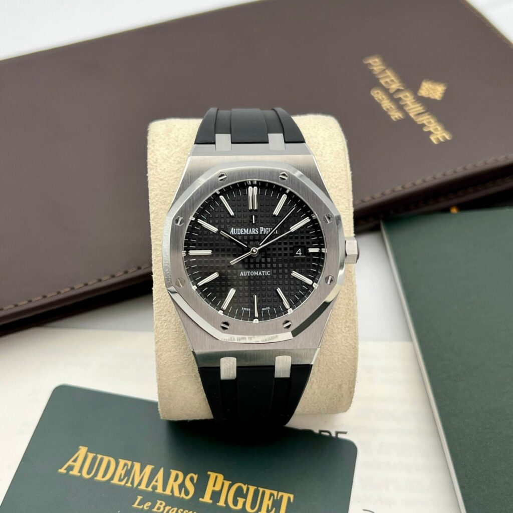 최고퀄 APS공장 오데마피게 로얄오크 블랙 다이얼 스틸 러버밴드 41mm 15400