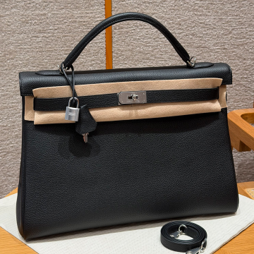 최고퀄 에르메스 올수공 켈리 40 블랙 토고 가죽 은장