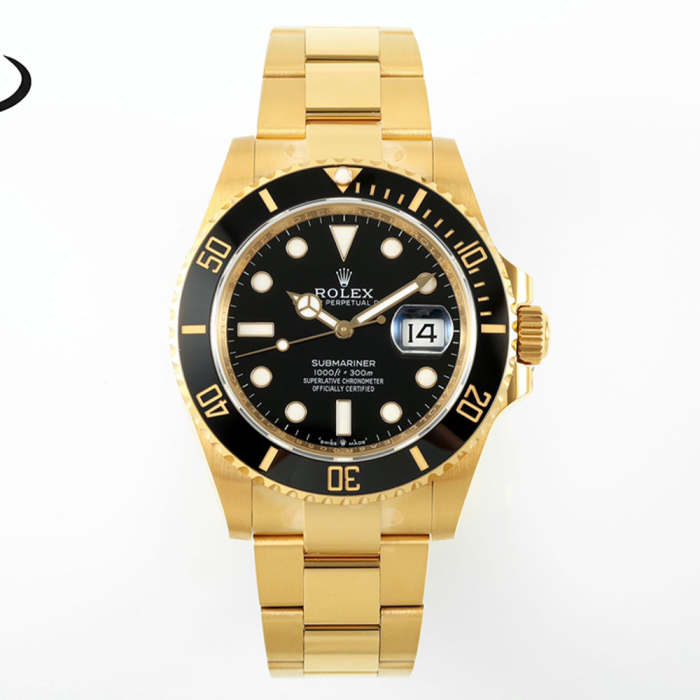 최고퀄 EW공장 롤렉스 신형 서브마리너 블랙 다이얼 옐로우 골드 금통 41mm 126618