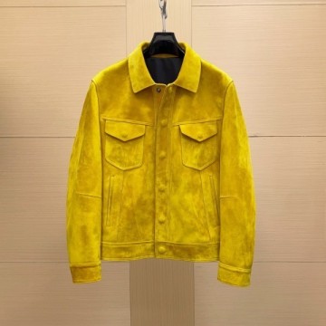 최고퀄 톰포드 스웨이드 트러커 자켓 옐로우
