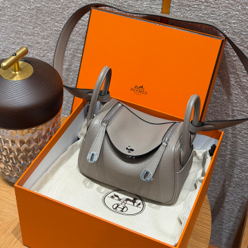 최고퀄 올수공 에르메스 린디백 19 Gris Asphalte 클레망스 가죽 실버 하드웨어