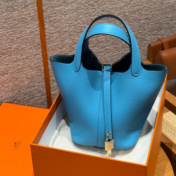최고퀄 올수공 에르메스 피코탄 락 18 Bleu De Nord 클레망스 가죽 골드 하드웨어