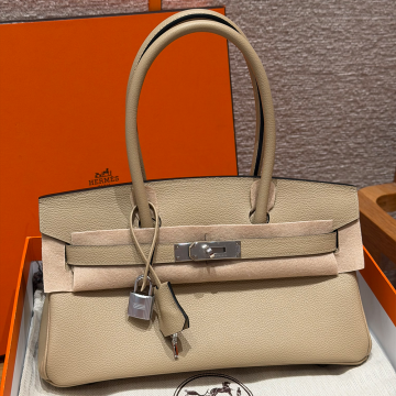 최고퀄 올수공 에르메스 숄더 버킨 29 Trench 에버컬러 가죽 실버 하드웨어
