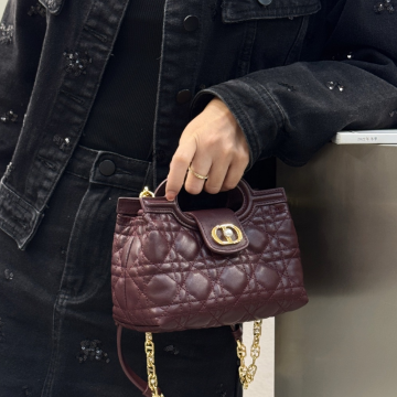 최고퀄 디올 졸리 탑 핸들 미니 백 파우더 버건디