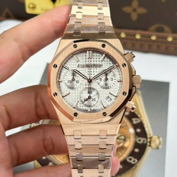 최고퀄 APS공장 오데마피게 로얄오크 크로노그래프 화이트 다이얼 41mm 26240 RG