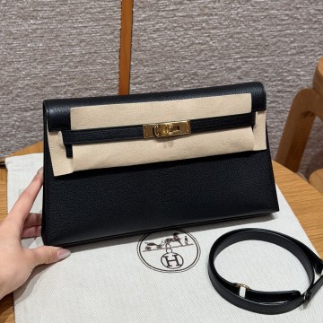 최고퀄 올수공 에르메스 켈리 엘란 블랙 체브레 가죽 금장