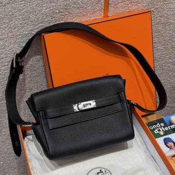 최고퀄 올수공 에르메스 켈리 메신저 24 블랙 토고 가죽 은장