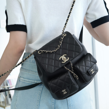 최고퀄 팬더샵 샤넬 듀마 투포켓 백팩 라지 블랙 카프스킨