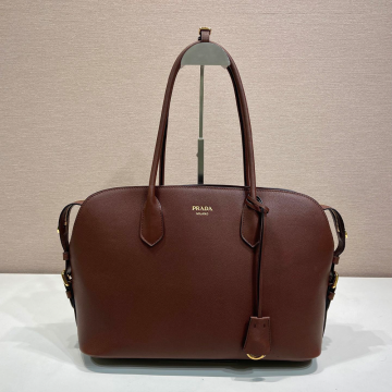 최고퀄 프라다 라지 레더 토트백 코코아 1BG600