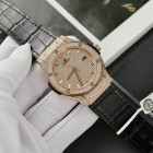 최고퀄 CNC 커스텀 제작 위블로 클래식 로즈골드 금통 모이사나이트 파베 세팅 42mm