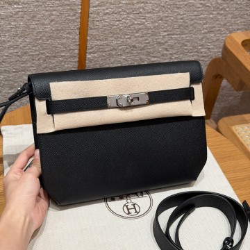 최고퀄 올수공 에르메스 켈리 데페슈 25 블랙 엡송 가죽 은장