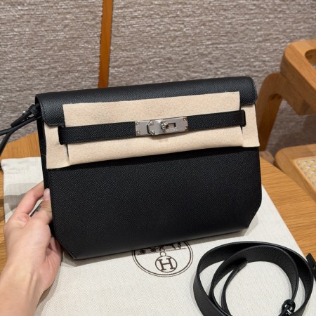 최고퀄 올수공 에르메스 켈리 데페슈 25 블랙 엡송 가죽 은장