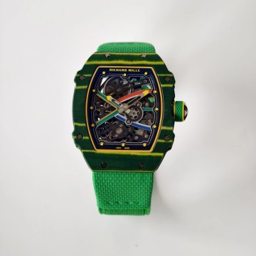 최고퀄 CNC 커스텀 리차드밀 엑스트라 플랫 그린 카본 케이스 RM67-02