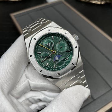 최고퀄 BBR공장 오데마피게 로얄오크 퍼페츄얼 캘린더 그린 다이얼 41mm 26754