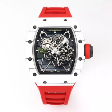 최고퀄 BBR공장 리차드밀 라파엘 나달 화이트 카본 케이스 레드 러버밴드