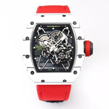 최고퀄 BBR공장 리차드밀 라파엘 나달 화이트 카본 케이스 레드 스트랩 밴드