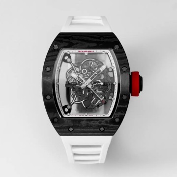 최고퀄 BBR공장 리차드밀 부바왓슨 블랙 카본 케이스 화이트 러버밴드