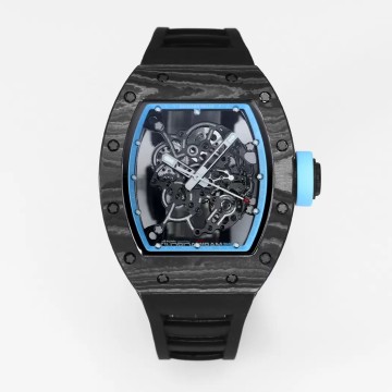 최고퀄 BBR공장 리차드밀 부바왓슨 블랙 카본 케이스 블루 이너 베젤 블랙 러버밴드