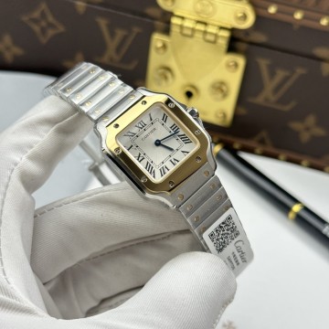 최고퀄 까르띠에 산토스 스몰 화이트 다이얼 옐로우 골드 콤비 27×34.5mm