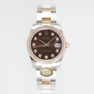 최고퀄 ARF공장 여성용 롤렉스 데이저스트 브라운 10P 다이얼 로즈골드 콤비 31mm 278271
