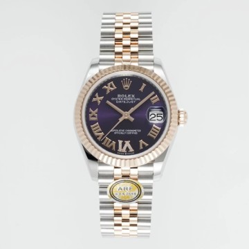 최고퀄 ARF공장 여성용 롤렉스 데이저스트 퍼플 로만 다이얼 로즈골드 콤비 31mm 278271