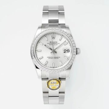 최고퀄 ARF공장 여성용 롤렉스 데이저스트 실버 다이얼 다이아 베젤 스틸 31mm 278384
