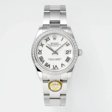 최고퀄 ARF공장 여성용 롤렉스 데이저스트 화이트 로만 다이얼 다이아 베젤 스틸 31mm 278384