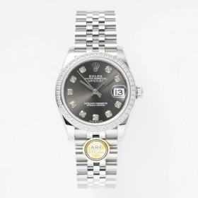 최고퀄 ARF공장 여성용 롤렉스 데이저스트 그레이 10P 다이얼 다이아 베젤 스틸 쥬빌레 31mm 278384