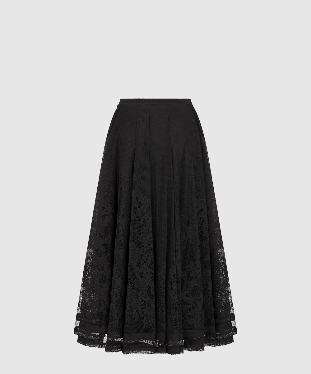 플레어 미디 스커트