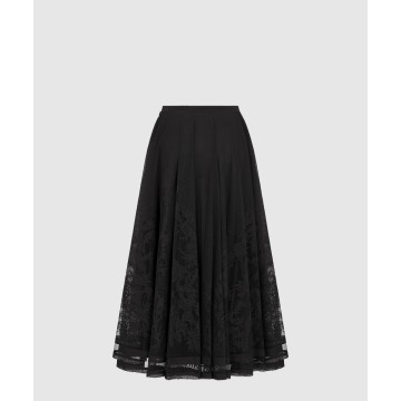 플레어 미디 스커트