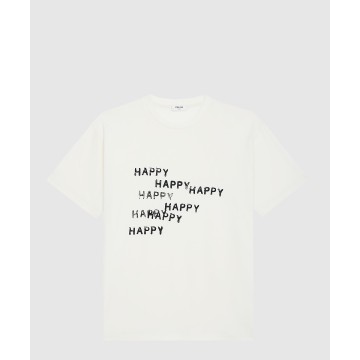 Happy Happy 루즈 코튼 저지 티셔츠