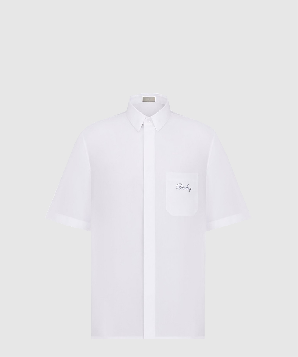 Christian Dior Couture 은방울꽃 자수 반소매 셔츠