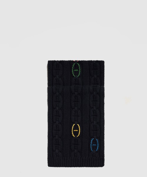 Tri-Maillon Details Cuir 머플러