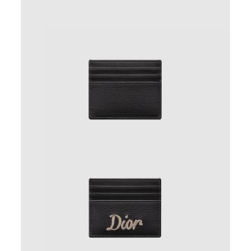 Dior 리본 로고 카드홀더 곡면 소가죽 2ESCH