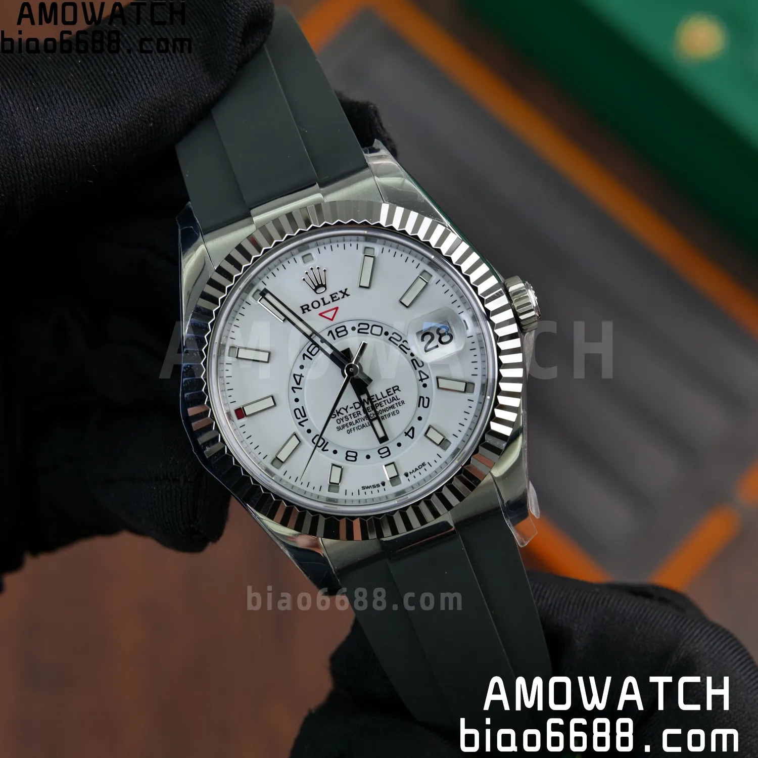 Rolex Sky-Dweller 336239 SS ZF 1:1 Best Edition White Dial on Oysterflex Strap A23J (Gain Weight)